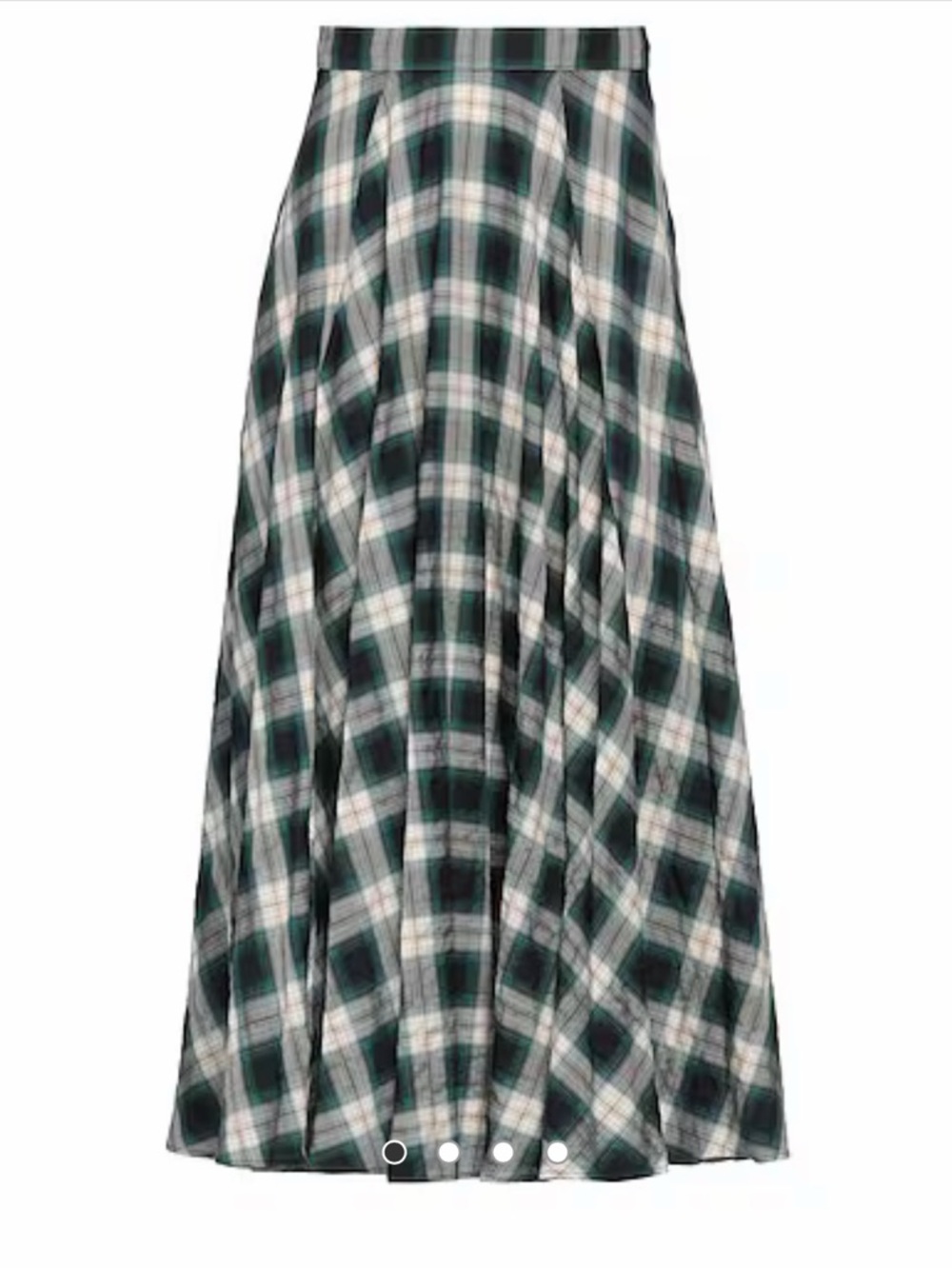 NWT MAJE Green and White Plaid Maxi Skirt